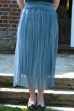 STRIPED SILK MIX, MIDI SKIRT OR STRAPLESS DRESS