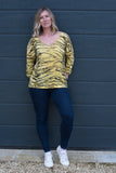 ANIMAL PRINT TOP WITH LUREX GLITTER HEM