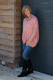 RIB SLEEVE COWL NECK OVERSIZED SWING JUMPER