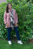 LOOSE FIT MID WEIGHT 3/4 SLEEVE POLO NECK JUMPER