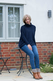 RIB SLEEVE COWL NECK OVERSIZED SWING JUMPER