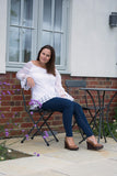 LACE AND EMBROIDERED SILK TOP