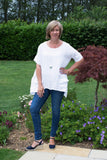 OVERSIZED ASYMETRIC PLAIN LINEN TUNIC WITH 2 FRONT POCKETS