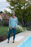 SPIKEY FLORAL SILK EVENING TOP