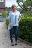 OVERSIZED ASYMETRIC PLAIN LINEN TUNIC WITH 2 FRONT POCKETS