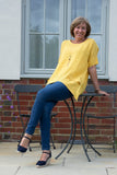OVERSIZED ASYMETRIC PLAIN LINEN TUNIC WITH 2 FRONT POCKETS