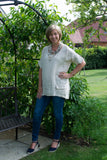 OVERSIZED ASYMETRIC PLAIN LINEN TUNIC WITH 2 FRONT POCKETS