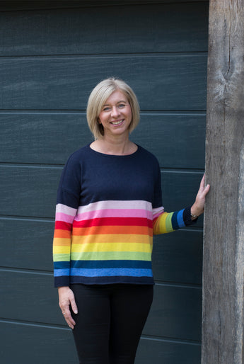 RAINBOW STRIPED CASHMERE BLEND