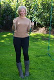 PETITE JUMPER WITH TWO SUBTLE FRONT POCKETS AND ROUND NECK