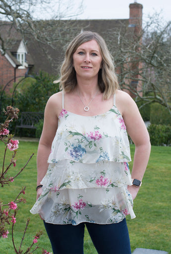 STRAPPY FLORAL SILK TOP