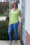 SLEEVELESS SILK RUFFLE TOP