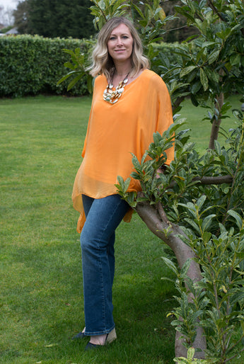 LONGLINE ASYMETRIC SILK TOP