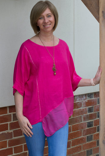 LINEN TUNIC WITH NECKLACE