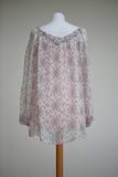 SPIKEY FLORAL SILK EVENING TOP