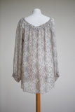 SPIKEY FLORAL SILK EVENING TOP