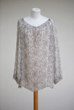 SPIKEY FLORAL SILK EVENING TOP