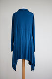 LONG LINE ASYMMETRIC SHIRT/JACKET WITH SHELL BUTTONS