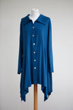 LONG LINE ASYMMETRIC SHIRT/JACKET WITH SHELL BUTTONS